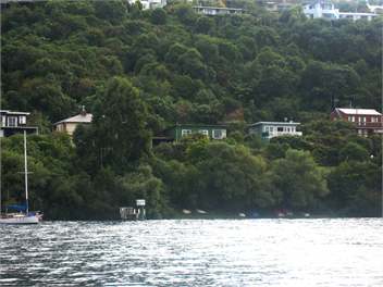 View across to house from Acacia Bay point