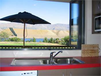 View from Kitchen - looking out to Lake Dunstan