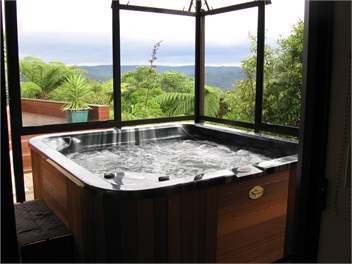 Relax with a glass of wine in the private spa room