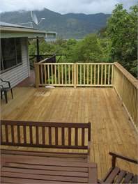 Deck overlooking lake