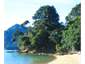 swim at the beach in front of cabin