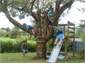 Tree Hut for the kids, with rope climb and slide