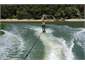 Waterskiing off the beach 