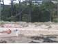 View of the house from the beach below