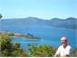 From top of walking track behind bach