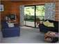 Lounge with view through sliding doors