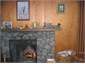 Open wood fireplace
