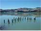 view of old pier and mountains