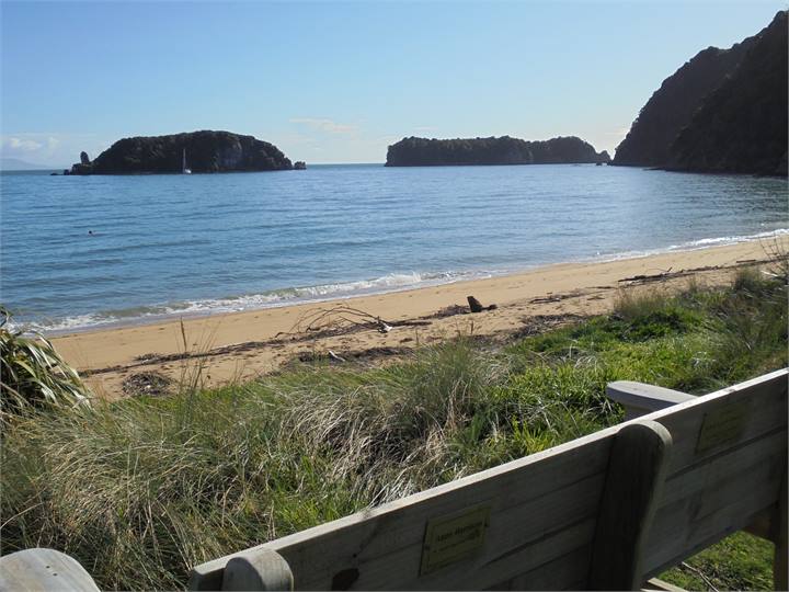 Seat in front of house on beach