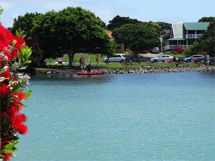 Local safe swimming beach and playground
