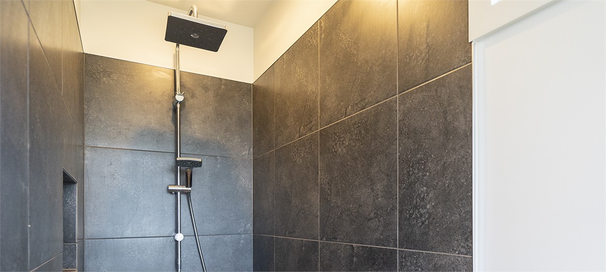 Master ensuite bathroom with walk-in Shower, separ