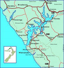 Map of the Hokianga, Far North, NZ