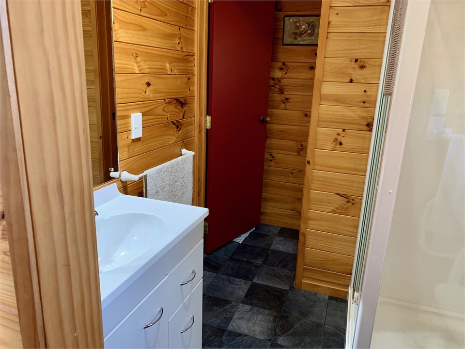 Bathroom with large shower