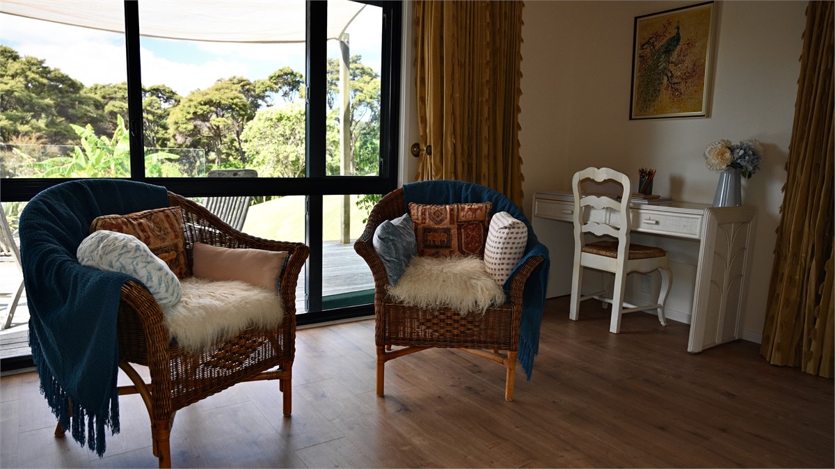 Bedroom armchairs for chatting or just looking out