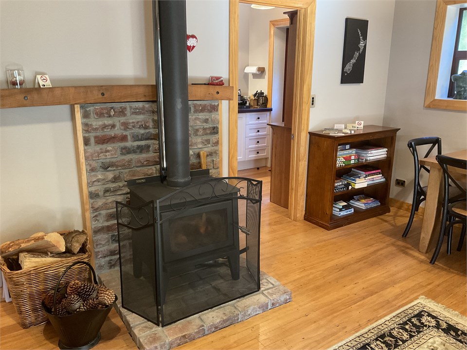 Lounge Logburner fire and firewood