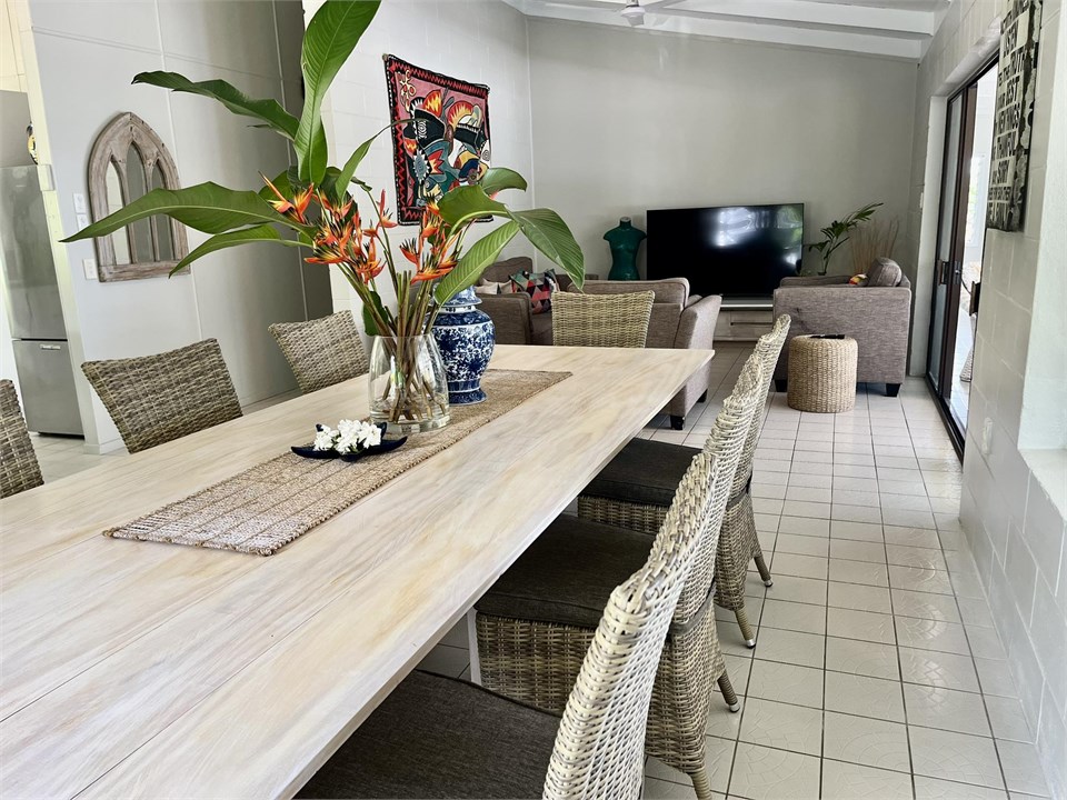 Indoor Dining / Lounge with 60" Smart TV