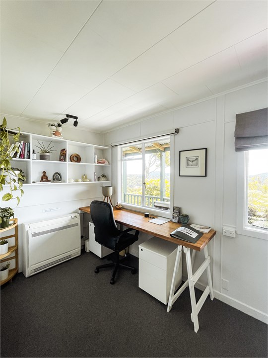 Office area for work with wifi, chair and table