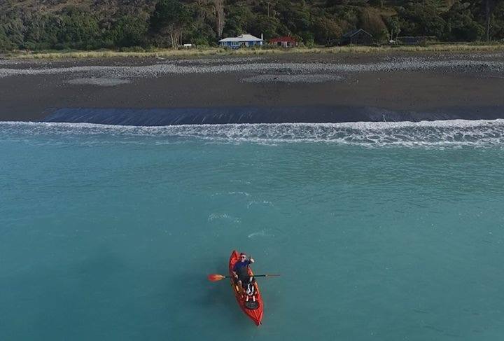 Straight out front of house