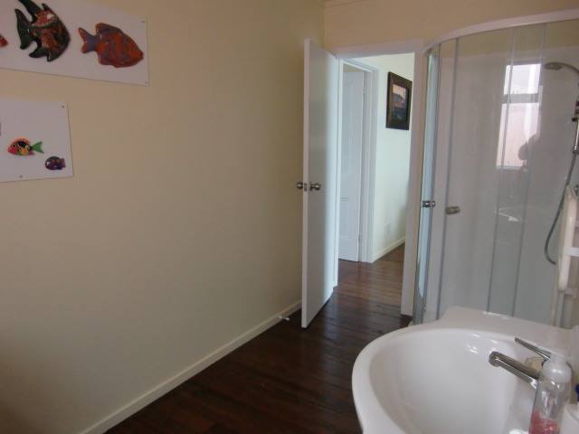 Bathroom with shower.