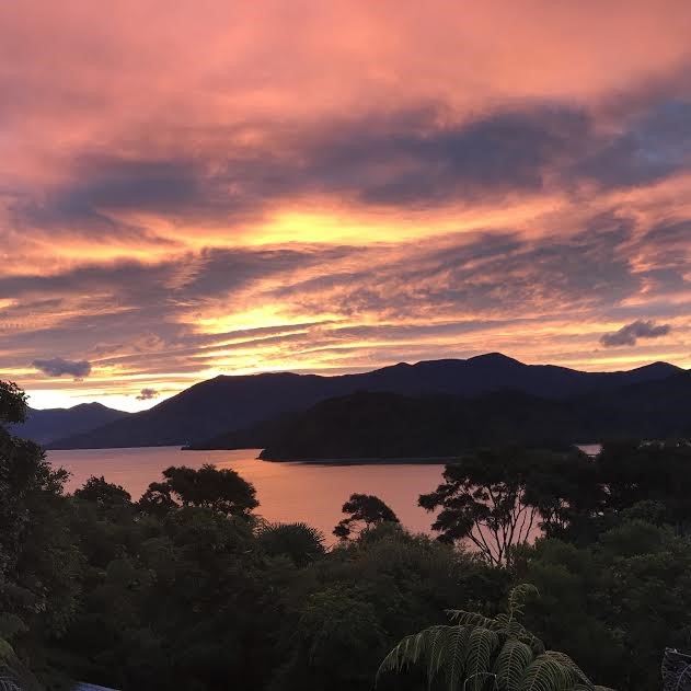 Sunset view from the deck