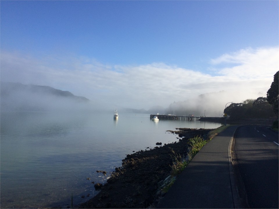 Whangaroa Harbour on a misty day