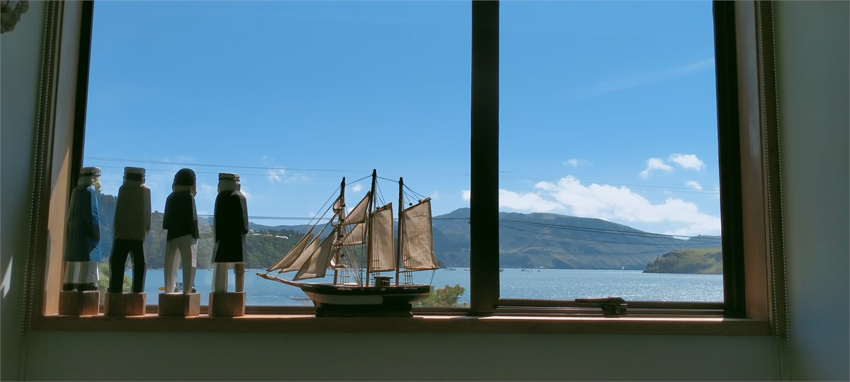 View of Purau Bay from upstairs bedroom