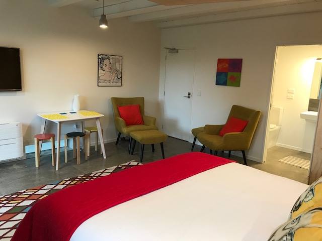 Comfy seating area and TV