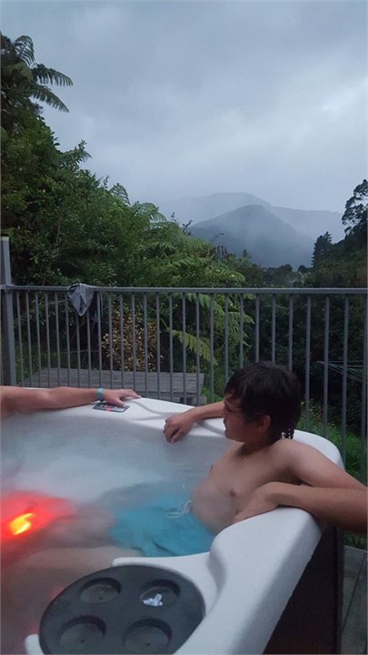 Ahhhh soaking in the spa