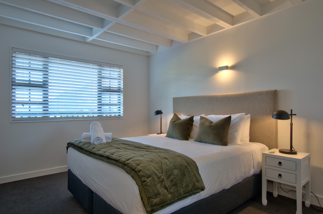 Downstairs master bedroom with views to the lake (