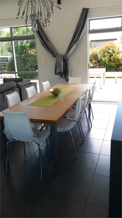 Dine at the enormous tables, inside and out