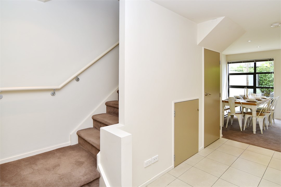 The stairs up to the second floor