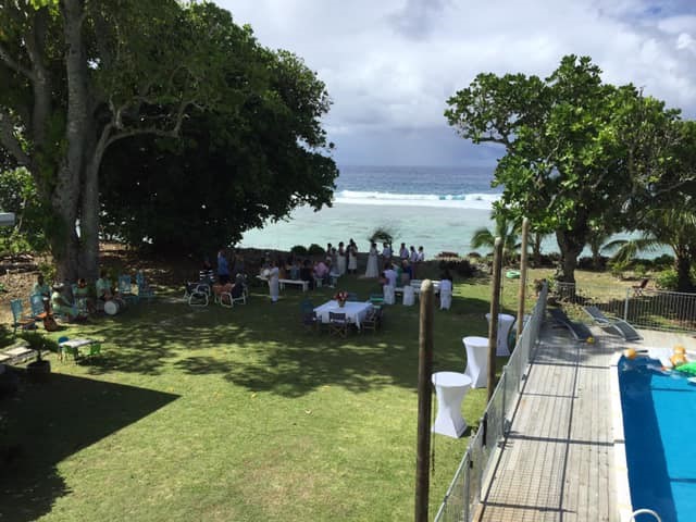 Looking north towards the lagoon and ocean from th