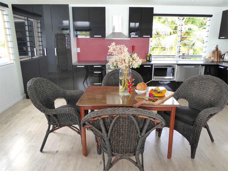 dining table in the open plan area