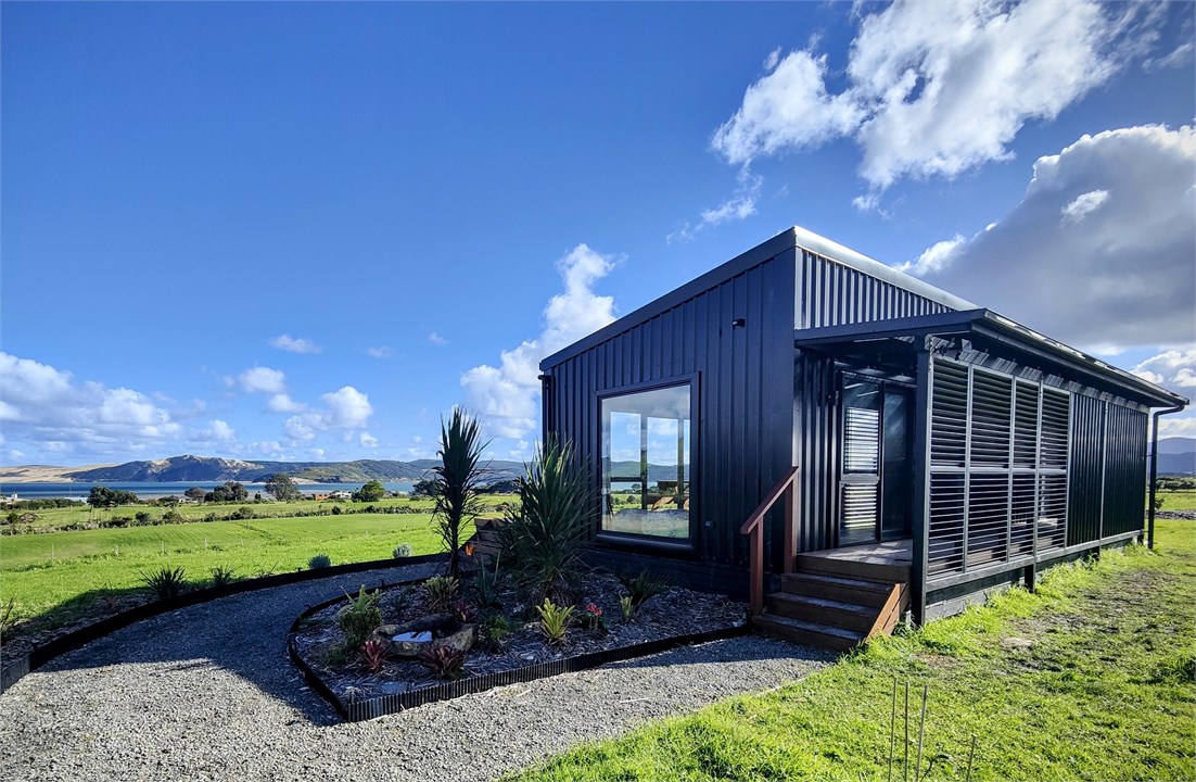 The pod has a beautiful outlook over the Hokianga 
