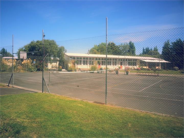 Looking back to the school from the duck pen