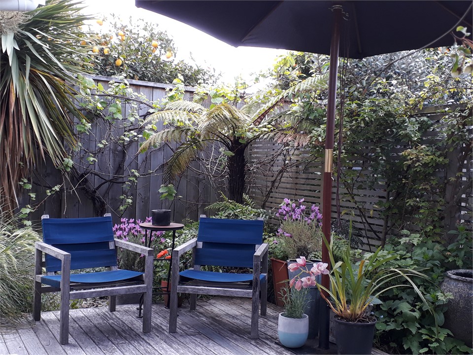 chairs on your deck set in the garden