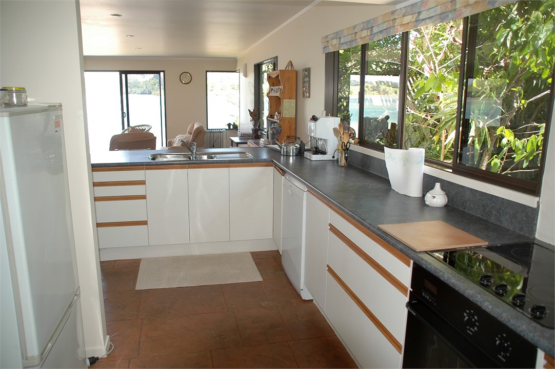 Kitchen looking towards water