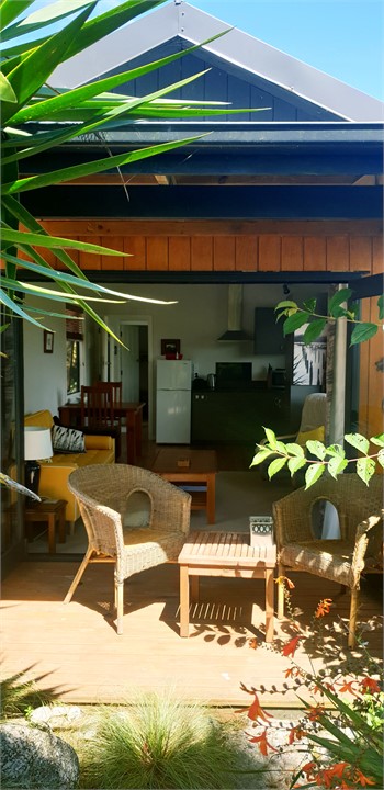 Looking into living area from garden