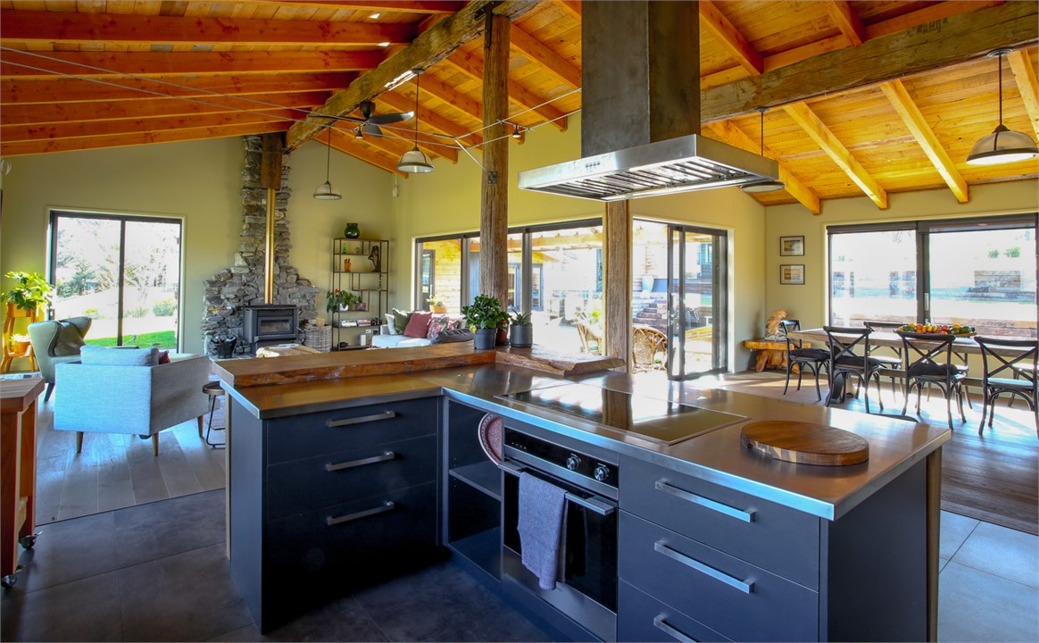 Kitchen, lounge, dining areas