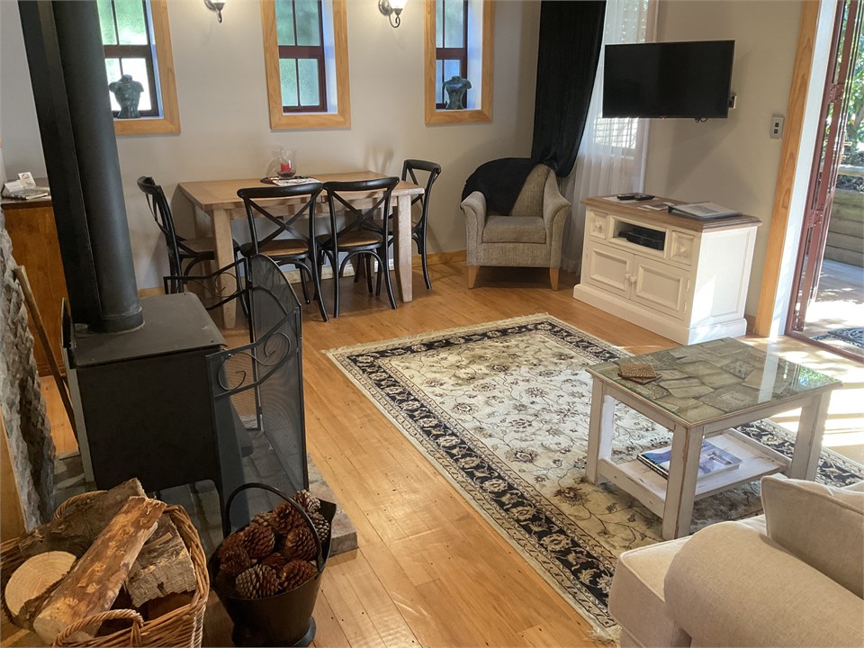 Living/dining area with internet connected TV