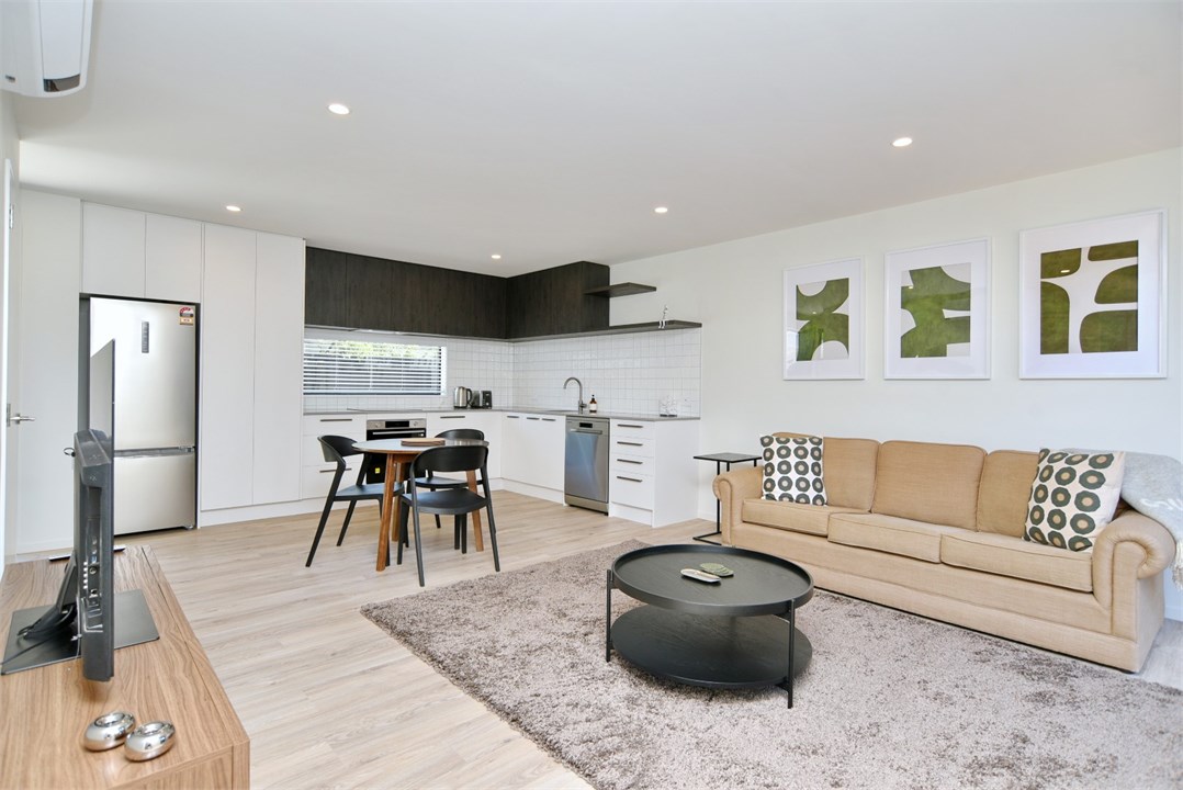 Living area has a TV and seating