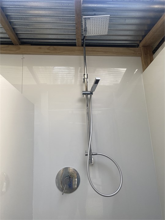 Outdoor showers x 2 with rainheads