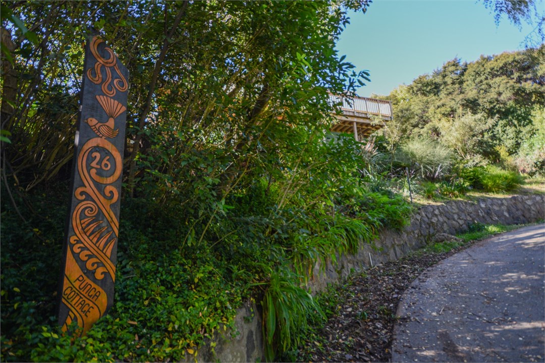 View of the signage for the property