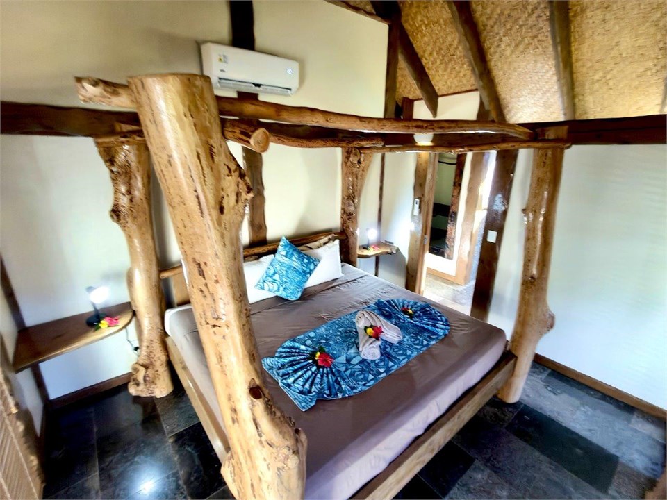 Private 4-Post California King Bed.