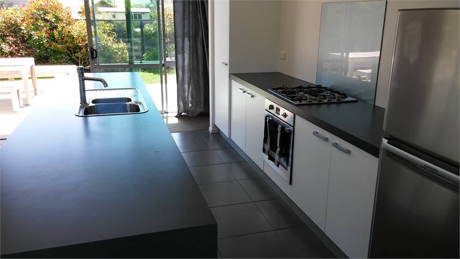 Large, well equipped kitchen, open plan s