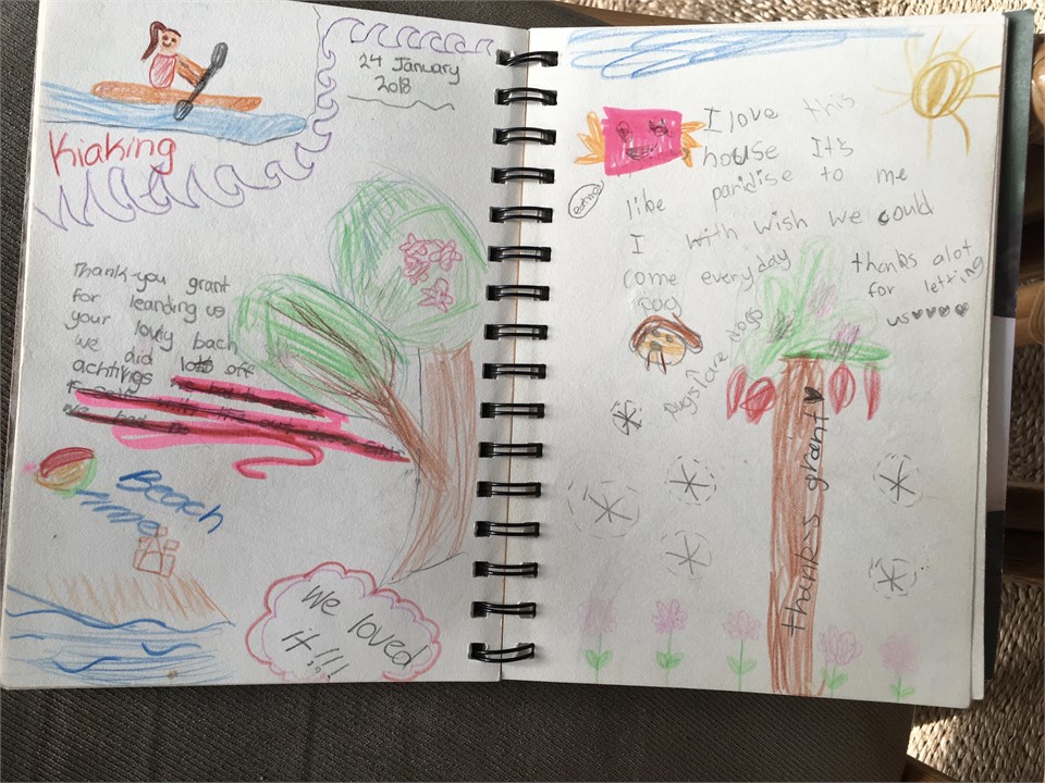 Colourful visitors book