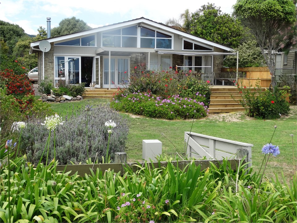 The house and garden.