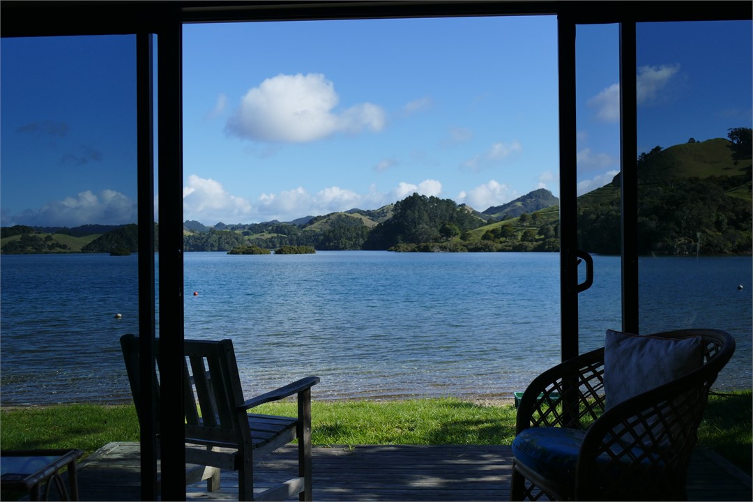 Looking out of living room to estuary