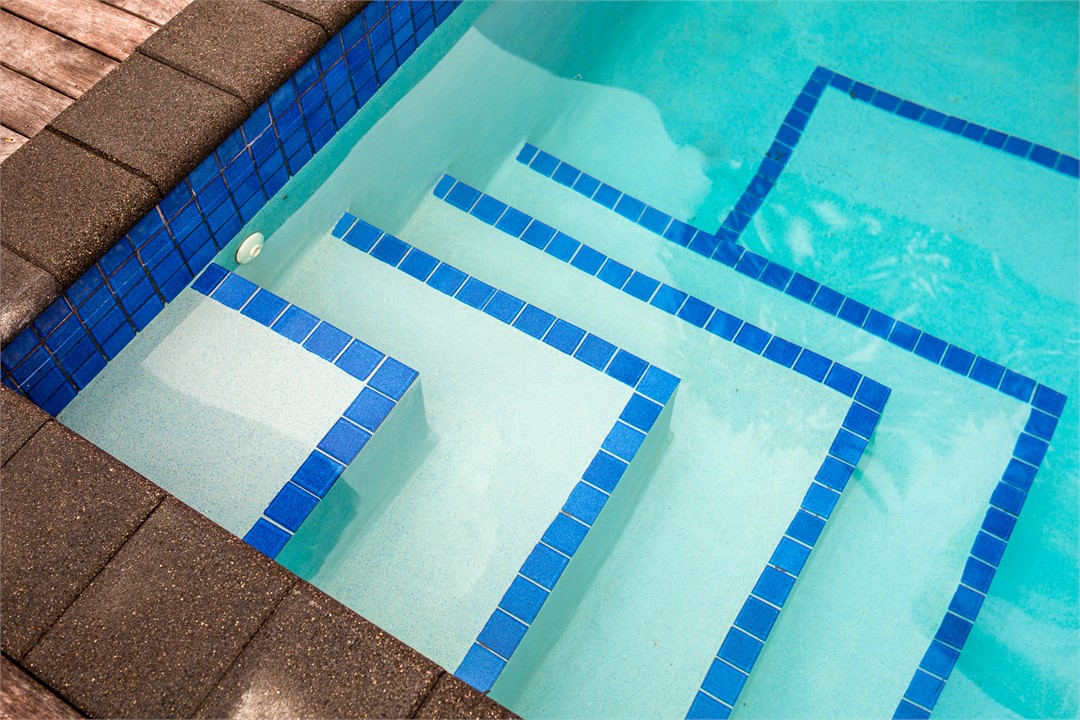 Pool steps to cooling off!