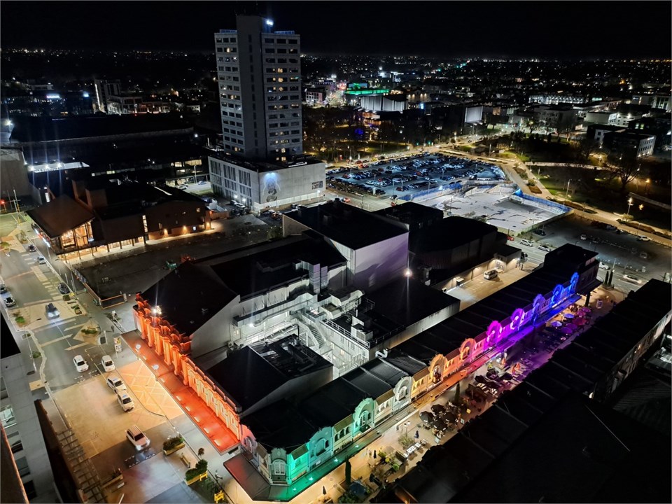 Nighttime view from the apartment